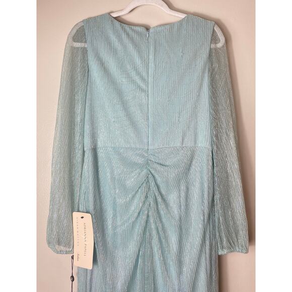 ADRIANNA PAPELL DRESS 12 GREEN MOTHER OF BRIDE GOWN FALL WEDDING GUEST FORMAL - Picture 13 of 16